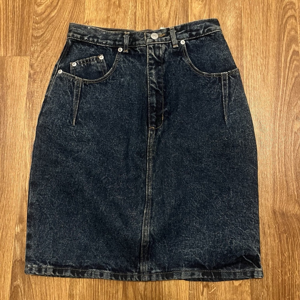 Vintage Jordache Jean Skirt Women‎ Sz 9 Pinstripe Panceled